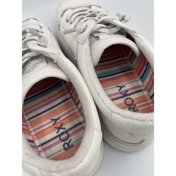 Roxy White Bessie Platform Lace Up Sneakers Women’s Size 9 Slip On Summer Shoe - Picture 3 of 10